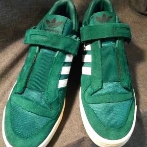 Adidas x Commonwealth Campus Green all Suede Velcro Shoes Men's Size 9